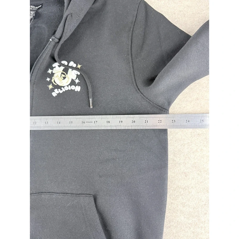 True Religion Hoodie Men's Medium Buddha Jet Black